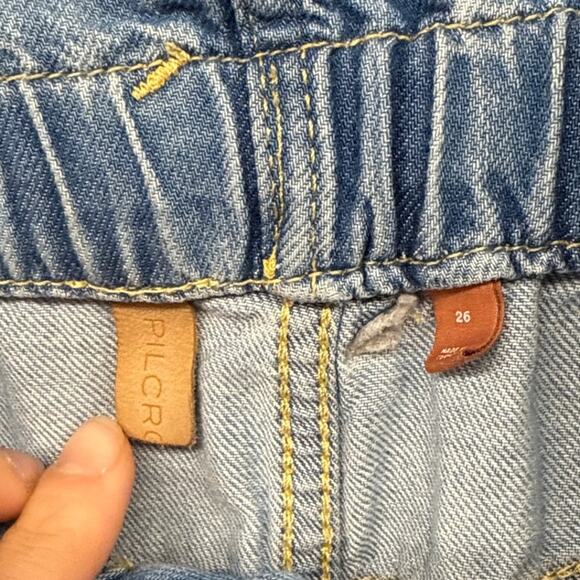 Pilcro Anthropologie Wide Leg Flare Pants 26 Nautical Beach Flowy Buttonfly - Picture 4 of 8